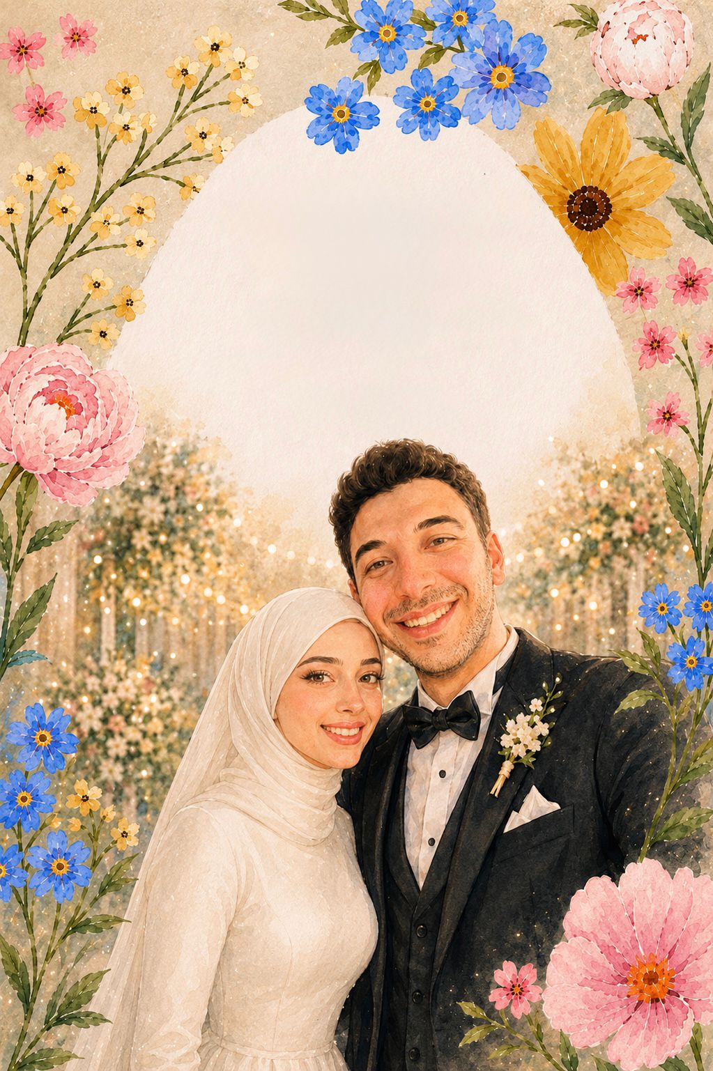 Hashem and Nour, hand painted
